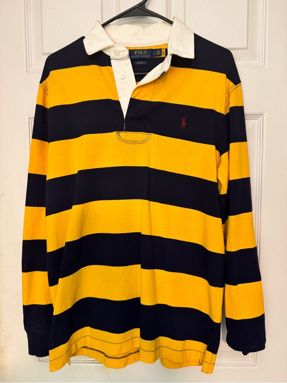 Polo by Ralph Lauren Men’s Yellow & Navy Rugby Shirt